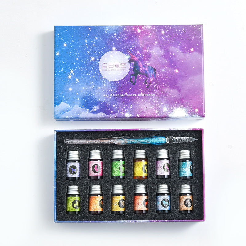 Starry Sky : Exquisite Glass Pen & Ink Set